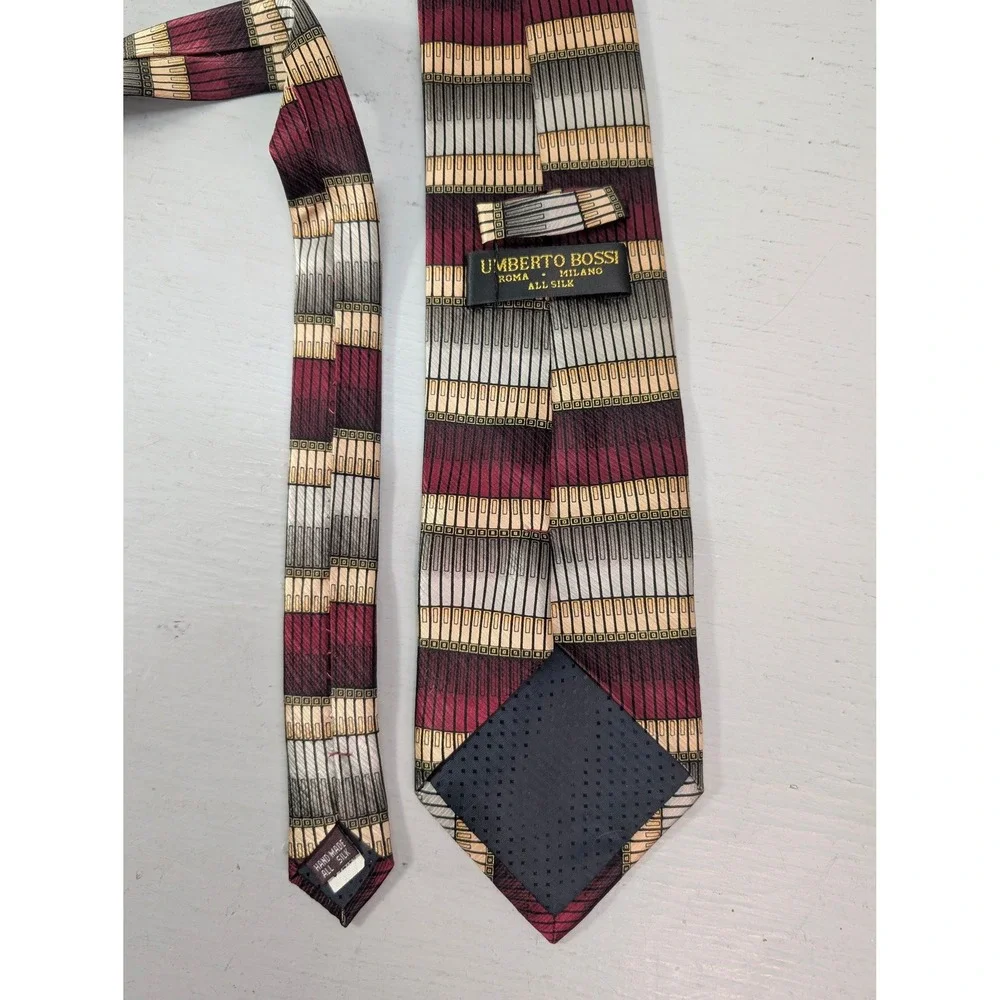 Umberto Bossi Men's All Silk Tie Roma‎ Milano Italian Hand Made Classic NEW